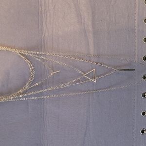 Silver Layered Long Necklace
